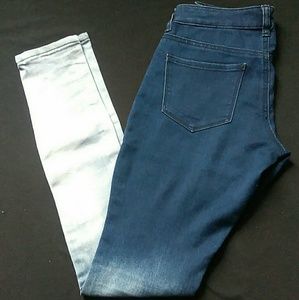 Faded-Wash Denim Skinny Jeans
